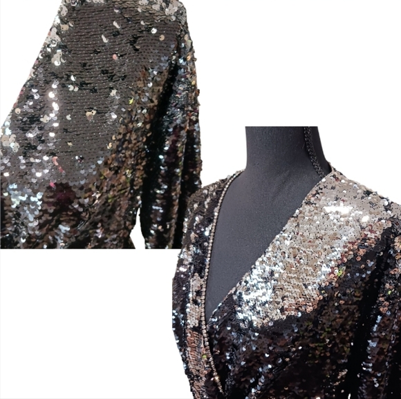 DUNDAS Revolve Twist Front Sequin Rhinestone Cocktail Party Dress - Picture 8 of 15